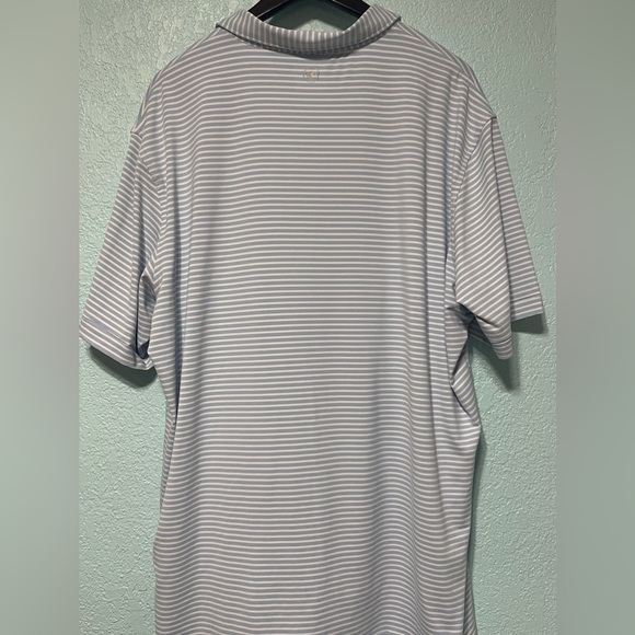 Peter Millar Shirt Mens XXL Blue Striped Short Sleeve Performance Golf Polo - Picture 3 of 8